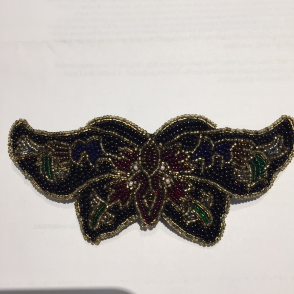Vintage Beaded Butterfly Hair Barrette/Clip